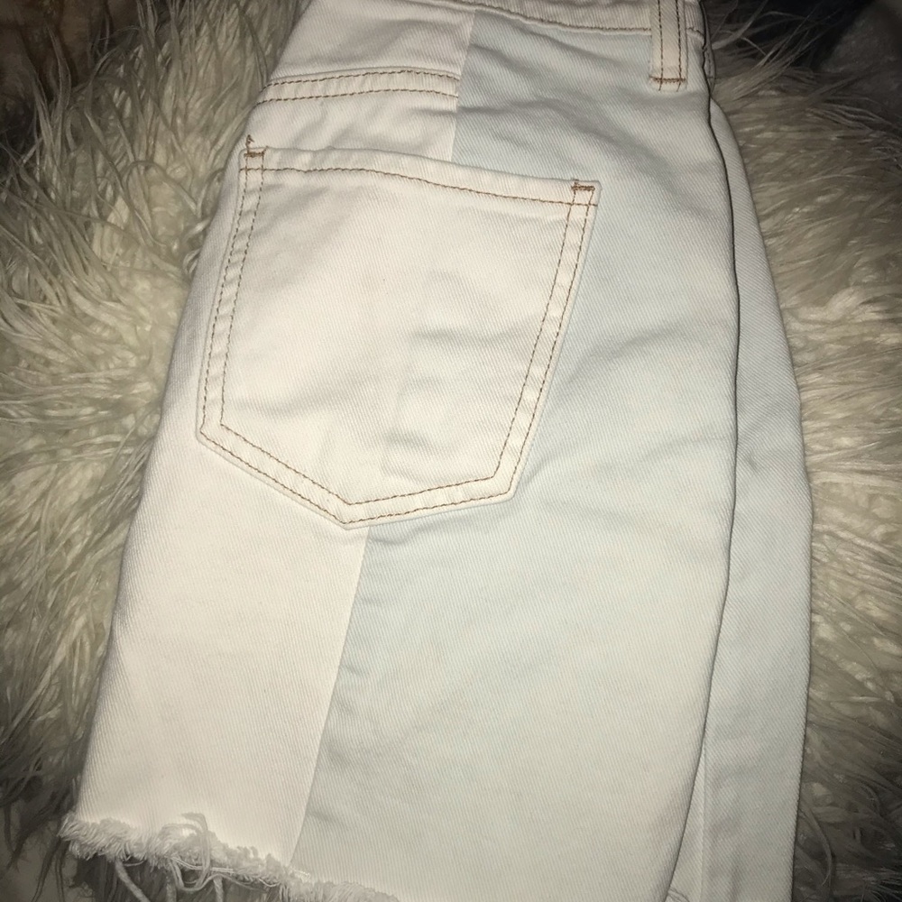 Two-tone denim skirt